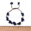Adjustable Natural Lapis Lazuli Braided Bead Bracelets for Women BJEW-U035-02G-5