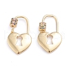 Brass Micro Pave Cubic Zirconia Screw Carabiner Lock Charms ZIRC-I041-09A-2