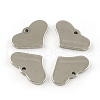 Tarnish Resistant Smooth Surface Stainless Steel Heart Stamping Blank Tag Charms STAS-R064-73-1