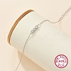 S925 Sterling Silver Clear Cubic Zirconia Flat Round Link Bracelets PB1196-2-2