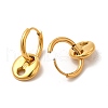 PVD Vacuum Plating 304 Stainless Steel Coffee Bean Dangle Hoop Earrings for Women EJEW-P219-17G-2