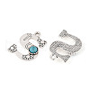 Synthetic Turquoise & Alloy Pendants PALLOY-H146-01AS-S-2