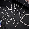 ANATTASOUL 5 Sets 5 Styles Crystal Rhinestone Teardrop Dangle Stud Earrings & Pendant Lariat Necklace SJEW-AN0001-42-5