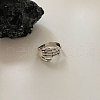 Hand Bone 925 Sterling Silver Adjustable Cuff Rings FS-WG67184-01-1