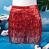 Polyester with Glitter Waist Belt with Curb Chains AJEW-WH0166-70B-4
