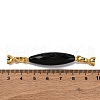 Rack Plating Brass and Black Onyx Flod Over Clasps KK-B103-08G-3