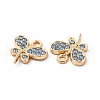 Rack Plating Eco-friendly Alloy Rhinestone Charms FIND-A025-13G-02-2
