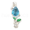 Brass Micro Pave Clear Cubic Zirconia Fold Over Clasps KK-U037-16P-03-1