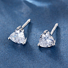 Anti-Tarnish Rhodium Plated 925 Sterling Silver Stud Earrings for Women PA6012-1-2