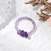 Natural Gemstone Beaded Rings RJEW-TA00191-4