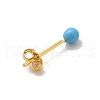 Enamel Round Ball Stud Earrings EJEW-C020-01G-07-2