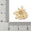 Flower Brass Micro Pave Clear Cubic Zirconia Connector Charms KK-M326-06-G02-3