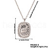 Brass Micro Pave Clear Cubic Zirconia Evil Eye Tarot Pendant Necklaces FT3640-2-1