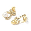 Brass Micro Pave Cubic Zirconia Pendants and ABS Imitation Pearl KK-Q068-23G-2