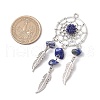 Natural Lapis Lazuli Dream Catcher Pendants PALLOY-MZ00709-03-2