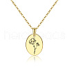 Brass Birth Month Flower Pendant Necklace HUDU-PW0001-034H-1-1