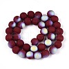 Frosted Opaque Glass Beads Strands GLAA-T032-P10mm-MBB05-2