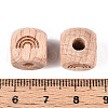 Engraved Beech Wood Beads WOOD-N015-08E-3