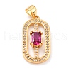 Real 18K Gold Plated Brass Micro Pave Cubic Zirconia Pendants ZIRC-L100-083G-3