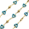 Brass Heart Link Chains KK-D368-03G-B-1