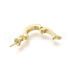 Brass Micro Pave Clear Cubic Zirconia Fold Over Clasps KK-L225-023G-2