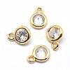 Brass Cubic Zirconia Pendants KK-P119-33-7x5mm-G-NR-1