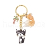 Alloy Acrylic Cat Goldfish Keychains KEYC-JKC01214-03-2