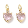 Brass Micro Pave Cubic Zirconia Charms KK-C051-05G-04-1