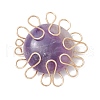 Natural Mixed Gemstone Copper Wire Wrapped Pendants PALLOY-JF02269-2