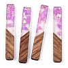 Transparent Resin & Walnut Wood Big Pendants RESI-N039-58C-1