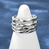 Brass Adjustable Open Cuff Rings for Women RJEW-C129-02P-2