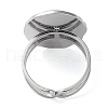 Non-Tarnish 304 Stainless Steel Open Cuff Ring Components STAS-Q308-05P-3