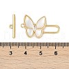 Brass Micro Pave Clear Cubic Zirconia Toggle Clasps KK-K391-21G-02-4