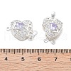 Brass Micro Pave Cubic Zirconia Box Clasps KK-B125-07S-02-3