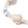 Synthetic Turquoise & Magnesite Beads Stretch Bracelets BJEW-JB11671-3