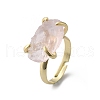 Natural Rose Quartz Finger Rings RJEW-B122-01G-06-4
