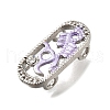 Brass Crystal Rhinestone Oval with Dragon Skeleton Multi-Strands Links KK-P306-15P-3