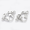 Tibetan Style Heart with Map Connector Charms TIBE-S314-44AS-NF-2