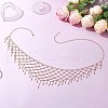 Brass Triangle Mesh Tassel Waist Chains for Belly Dance NJEW-C00037-1