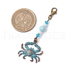Ocean Theme Alloy Charm & Glass Beads Pendant Decorations HJEW-JM03158-07-3