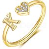 Adjustable Brass Rhinestone Cuff Rings FS-WG29D83-11-1