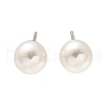 Brass ABS Imitation Pearl Stud Earrings EJEW-B132-01B-P-4
