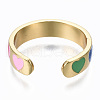 Brass Enamel Cuff Rings RJEW-S045-076-NR-5