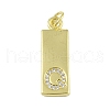Brass Micro Pave Clear Cubic Zirconia Pendants KK-P266-06G-Q-1