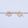 Elegant Cupid Heart Brass Stud Earrings AJ1399-2