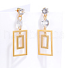 Stainless Steel Dangle Stud Earrings with Cubic Zirconia for Women US6839-1