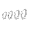 4 Pcs Simple Sterling Silver Hoop Earrings IV9151-2-4