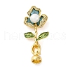 Brass Micro Pave Clear Cubic Zirconia Fold Over Clasps KK-U059-25G-01-1