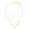 925 Sterling Silver Pave Clear Cubic Zirconia Cable Chain Heart Tassel Necklaces for Women NJEW-Q342-15G-2