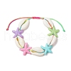 Natural Mixed Cowrie Shell Beads Braided Bead Bracelets BJEW-JB11785-2